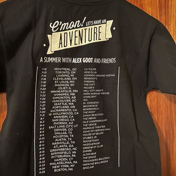 Black Short Sleeve Concert T-Shirt Summer with Alex Goot and Friends Tour Merch - Picture 5 of 5